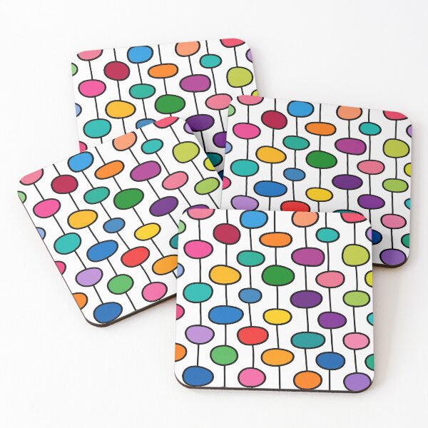 Item preview, Retro Mid Century Modern Colorful Bead Pattern designed and sold by Far Out Goods.