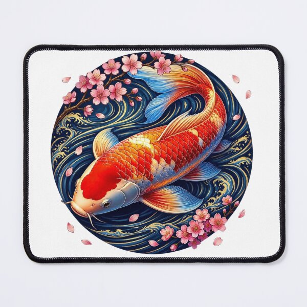 Item preview, Japanese Koi Fish with Cherry Blossoms Ukiyo-e designed and sold by dcdjapan.
