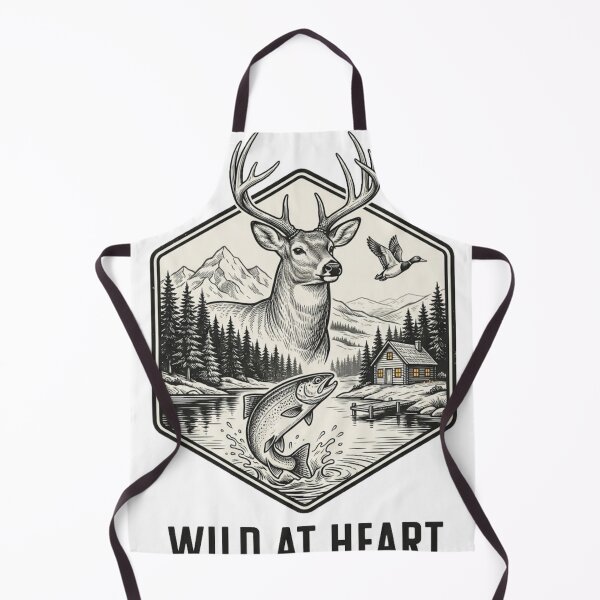 Item preview, Wild At Heart T-Shirt, Deer Hunting Fishing Nature Lover Gift, Rustic Outdoor Adventure Graphic Tee, Cabin Wildlife Shirt designed and sold by OUICHA.