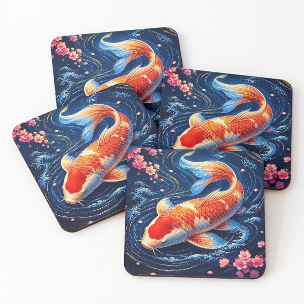 Item preview, Japanese Koi Fish with Cherry Blossoms Ukiyo-e  designed and sold by dcdjapan.