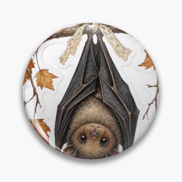 Item preview, Cute Vintage Halloween Bat Hanging From Bare Branch Oxblood Red designed and sold by StickyGuys.