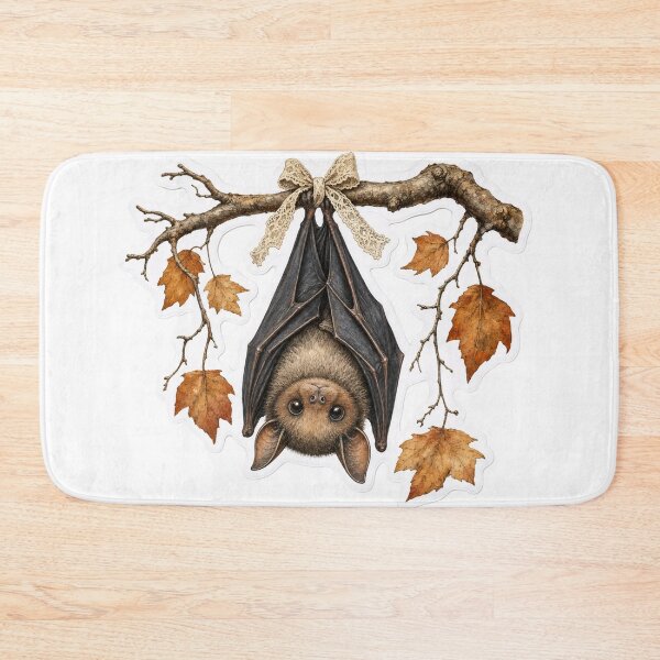 Item preview, Cute Vintage Halloween Bat Hanging From Bare Branch Oxblood Red designed and sold by StickyGuys.
