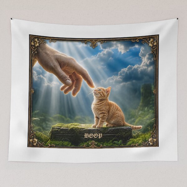 Item preview, The Creation of Cat Funny Orange Tabby Boop designed and sold by Feral Kitty Design Studio, LLC.