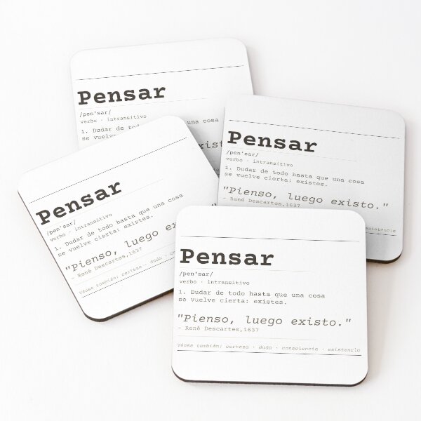 Item preview, I think, therefore I am. Descartes, clear Spanish dictionary designed and sold by Will-to-Power.