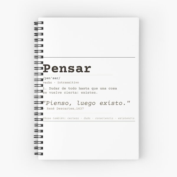 Item preview, I think, therefore I am. Descartes, clear Spanish dictionary designed and sold by Will-to-Power.