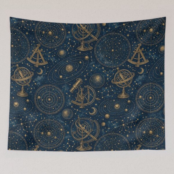 Item preview, Antique Astronomy Charts And Constellations Dark Academia Seamless Pattern Storm Blue designed and sold by StickyGuys.