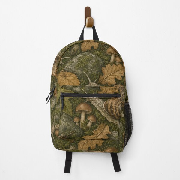 Item preview, Goblincore Snails Moss And Forest Floor Seamless Pattern Olive Green designed and sold by StickyGuys.