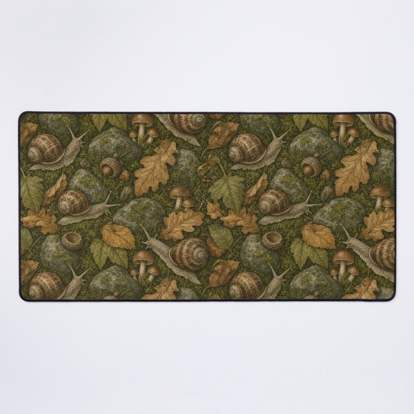 Item preview, Goblincore Snails Moss And Forest Floor Seamless Pattern Olive Green designed and sold by StickyGuys.