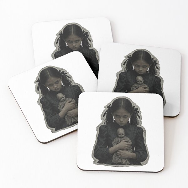 Item preview, Young girl in black dress holding a vintage as isolated element designed and sold by Creative88Art.