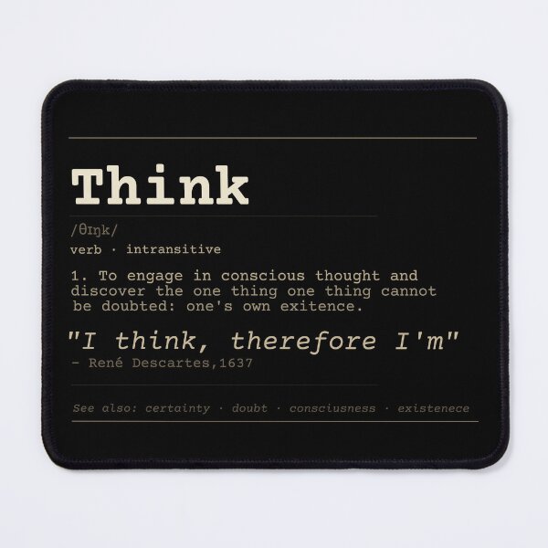Item preview, Copy of Descartes' "I think, therefore I am" Obscure English Dictionary designed and sold by Will-to-Power.