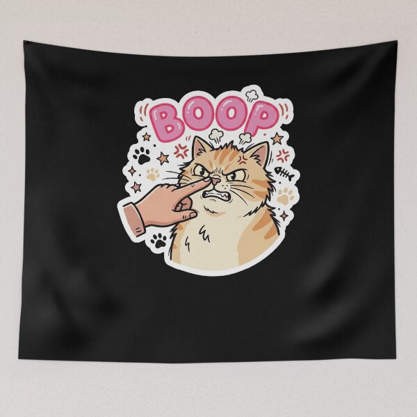 Item preview, BOOP Funny Angry Cat Nose Poke Feline Humor designed and sold by snowry.
