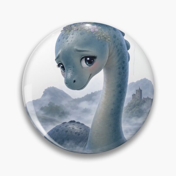 Item preview, Cute Loch Ness Monster Peeking From Misty Waves Storm Blue designed and sold by StickyGuys.
