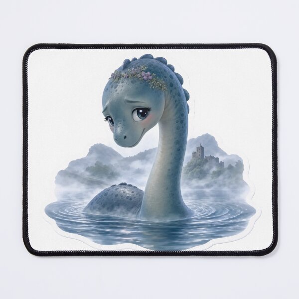Item preview, Cute Loch Ness Monster Peeking From Misty Waves Storm Blue designed and sold by StickyGuys.