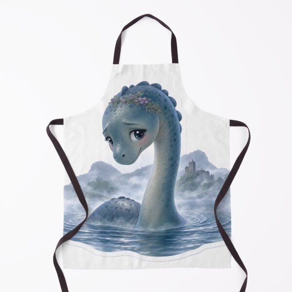 Item preview, Cute Loch Ness Monster Peeking From Misty Waves Storm Blue designed and sold by StickyGuys.