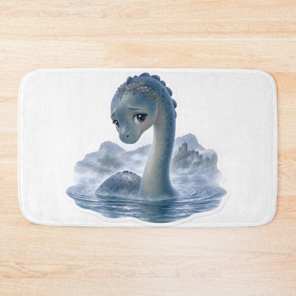 Item preview, Cute Loch Ness Monster Peeking From Misty Waves Storm Blue designed and sold by StickyGuys.