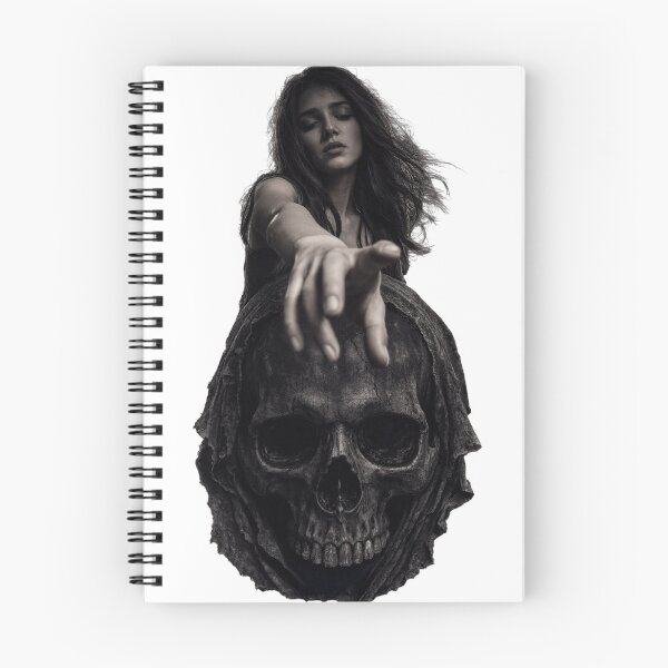 Item preview, Woman reaching out hand from dark skull frame as isolated object designed and sold by Creative88Art.