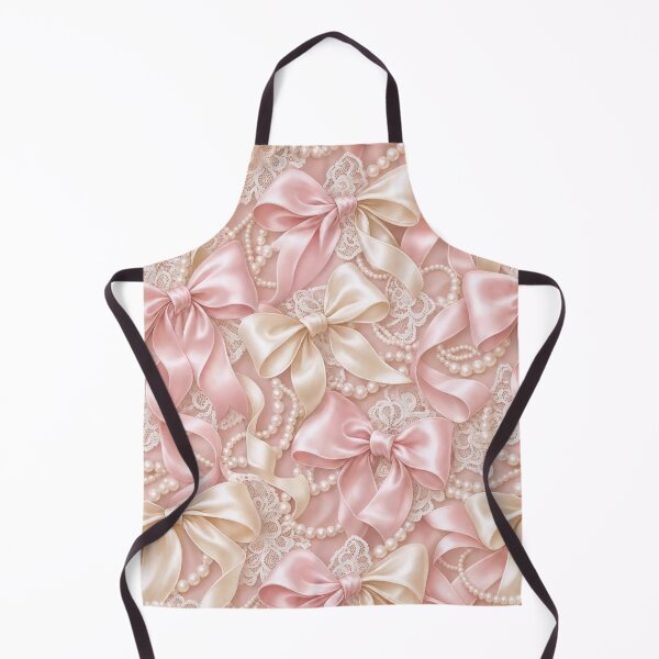 Item preview, Satin Bows Ribbons And Pearls Coquette Seamless Pattern Blush Pink designed and sold by StickyGuys.