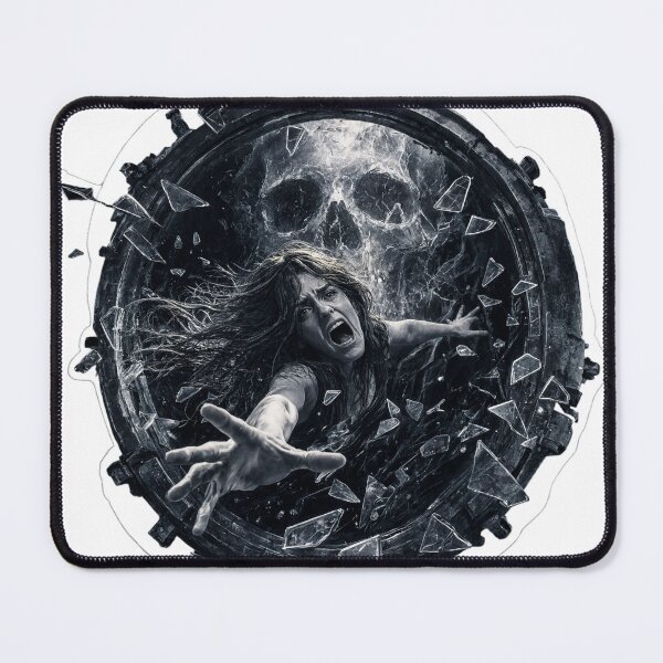 Item preview, Woman reaching through broken portal with large skull as clean cutout designed and sold by Creative88Art.