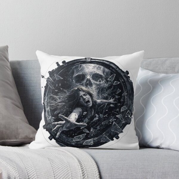 Item preview, Woman reaching through broken portal with large skull as clean cutout designed and sold by Creative88Art.