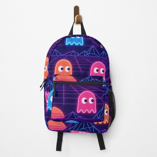 Item preview, Neon Arcade Ghosts And Retro Grids Halloween Seamless Pattern Sunset Coral designed and sold by StickyGuys.