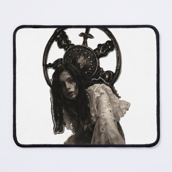 Item preview, Young woman in white lace dress standing on transparent background designed and sold by Creative88Art.