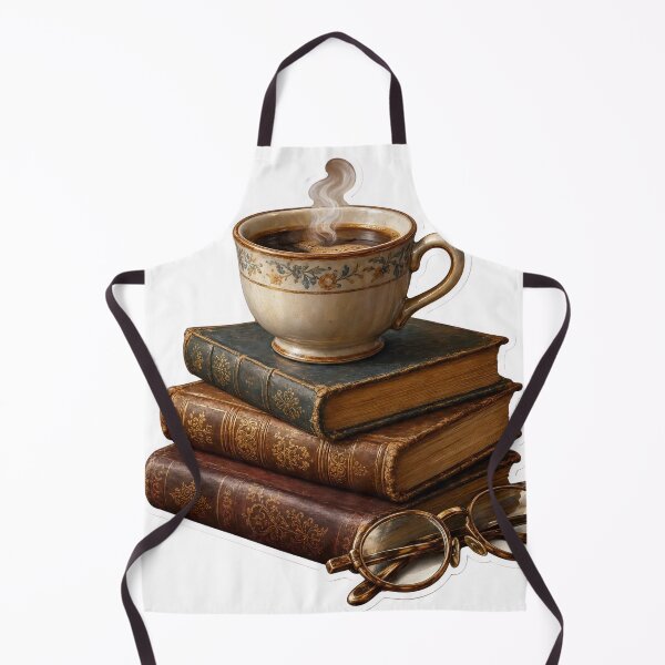 Item preview, Steaming Coffee Balanced On Antique Volumes Dark Academia Cocoa Brown designed and sold by StickyGuys.