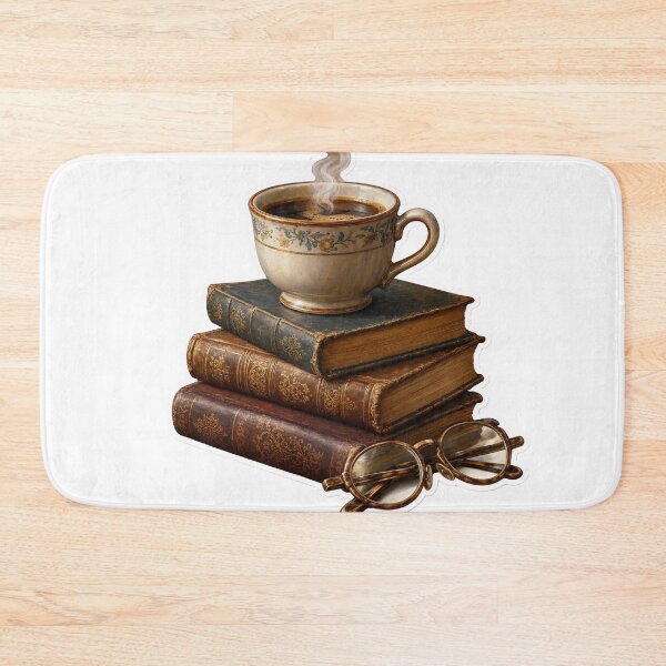 Item preview, Steaming Coffee Balanced On Antique Volumes Dark Academia Cocoa Brown designed and sold by StickyGuys.