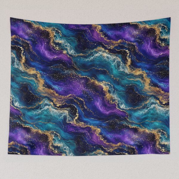 Item preview, Celestial Ocean Diagonal Gold Wave Art designed and sold by Inkworksbyshery.