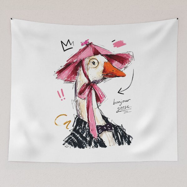 Item preview, Bonjour Goose! Elegant Goose with Monocle & Bow – Hand-Drawn Art designed and sold by RamyGallery.