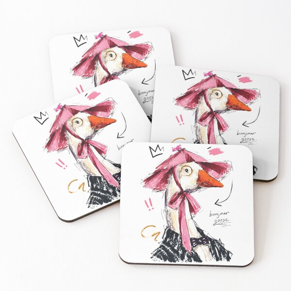 Item preview, Bonjour Goose! Elegant Goose with Monocle & Bow – Hand-Drawn Art designed and sold by RamyGallery.