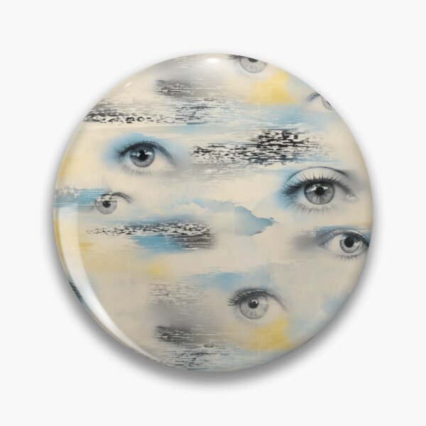Item preview, Floating Eyes And Analogue Static Weirdcore Seamless Pattern Bone White designed and sold by StickyGuys.