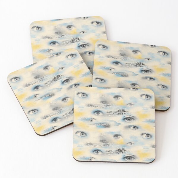 Item preview, Floating Eyes And Analogue Static Weirdcore Seamless Pattern Bone White designed and sold by StickyGuys.