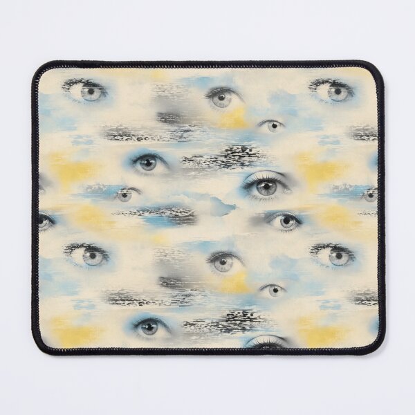 Item preview, Floating Eyes And Analogue Static Weirdcore Seamless Pattern Bone White designed and sold by StickyGuys.
