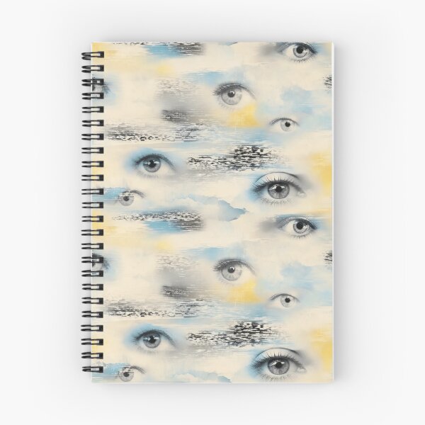Item preview, Floating Eyes And Analogue Static Weirdcore Seamless Pattern Bone White designed and sold by StickyGuys.