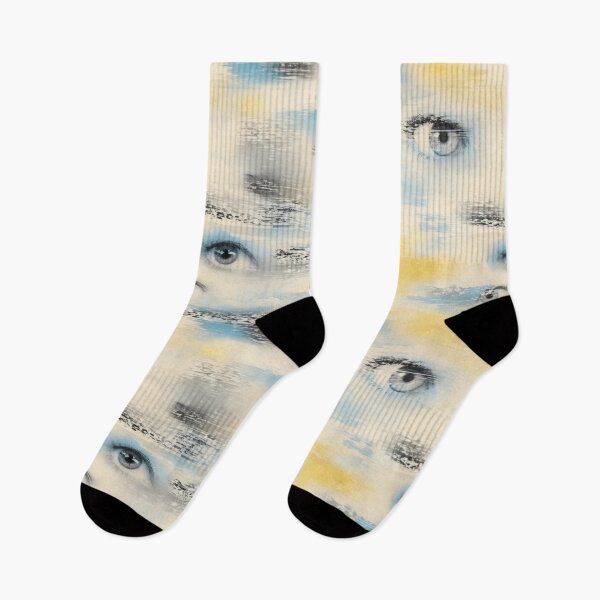 Item preview, Floating Eyes And Analogue Static Weirdcore Seamless Pattern Bone White designed and sold by StickyGuys.