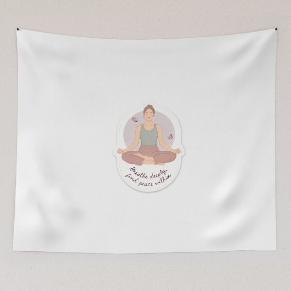 Item preview, Peaceful Yoga Pose with Calming Quote designed and sold by NiftyWrx.