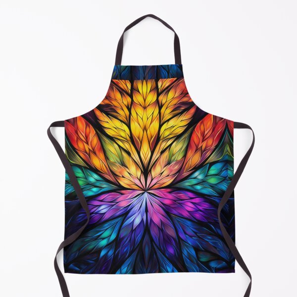 Item preview, Vibrant Stained Glass Rainbow Botanical Lotus Artwork designed and sold by pinkal.