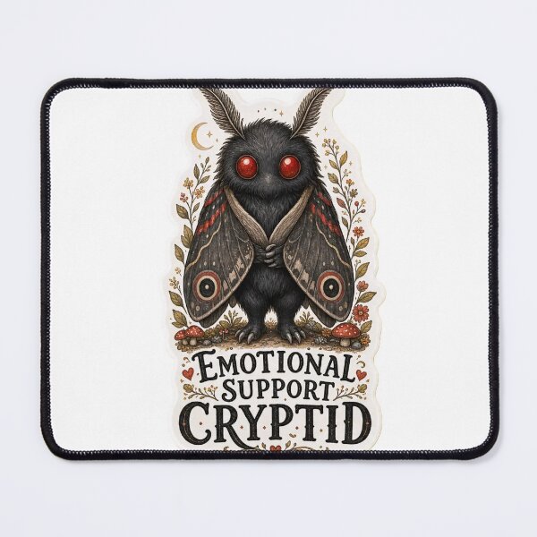 Item preview, Emotional Support Cryptid Tiny Mothman Companion Mustard Yellow designed and sold by StickyGuys.