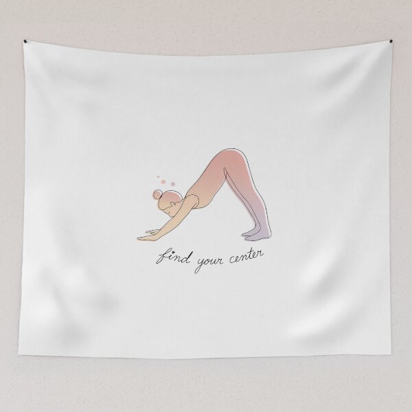Item preview, Minimalist Yoga Pose with 'Find Your Center' Text designed and sold by NiftyWrx.