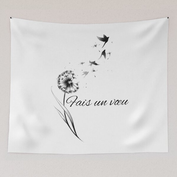 Item preview, Fais Un Voeu Dandelion T-Shirt, Minimalist Flower Bird Tattoo Design designed and sold by DragonPrint.