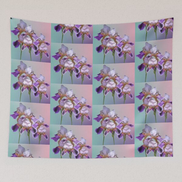 Item preview, Minimalist Vibrant Iris Blossom Photo Collage designed and sold by JurateArt-DK.