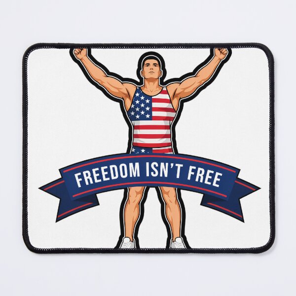 Item preview, Patriotic Individual with 'Freedom Isn't Free' Quote designed and sold by NiftyWrx.