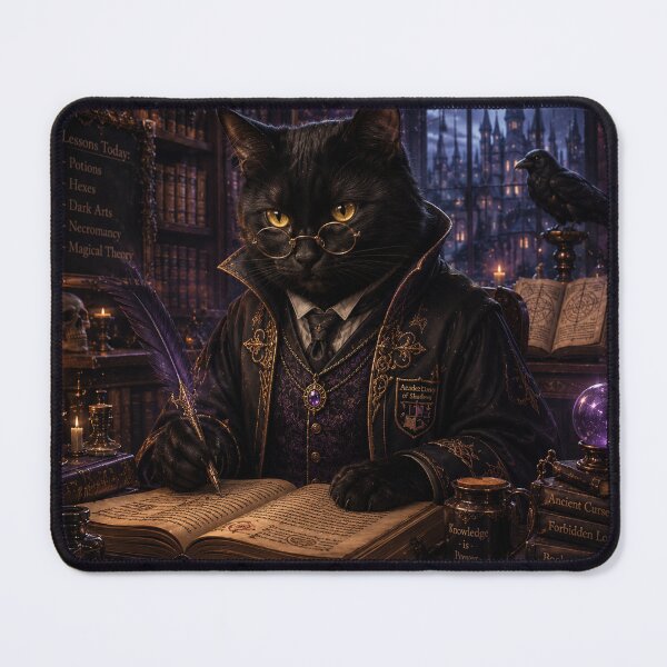 Item preview, Bombay Black Cat Wizard Professor Writing Spell Book Gothic Halloween designed and sold by Ghostlycats2026.