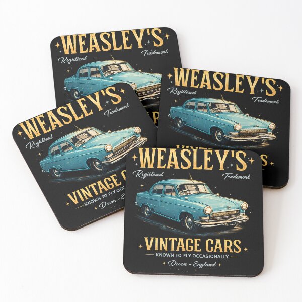 Artikelvorschau, Weasleys fliegender Ford – Vintage-Zauberauto-Reparatur | Retro-Illustration eines Zaubererautos entworfen und verkauft von Artify Works.