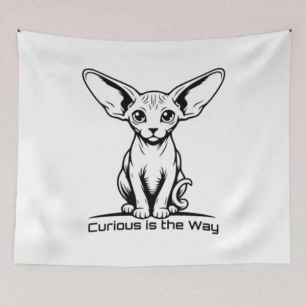 Item preview, Curious Sphynx Kitten showing the way designed and sold by Feral Kitty Design Studio, LLC.