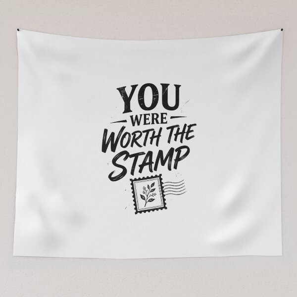 Item preview, You Were Worth the Stamp – Vintage Pen Pal & Snail Mail Design designed and sold by Inky Accessories.