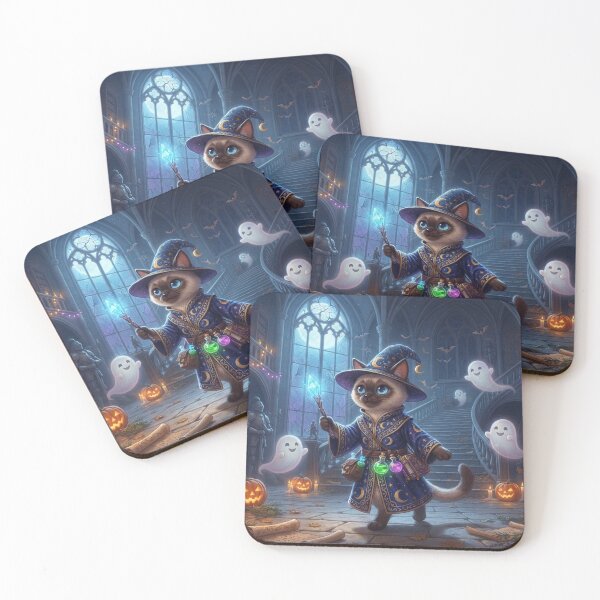 Item preview, Siamese Wizard Cat Halloween – Cute Magical Ghost Kitten Fantasy designed and sold by Ghostlycats2026.