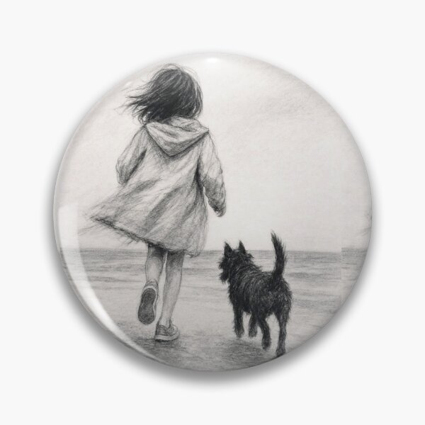 Item preview, Paseo junto al mar - Una niña y su perro designed and sold by Natalia-Vlad.
