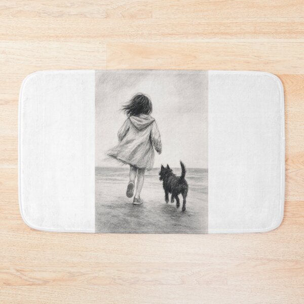 Item preview, Walk by the sea - Girl and her dog designed and sold by Natalia-Vlad.