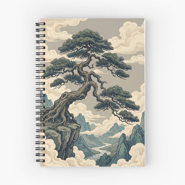 Item preview, Serene Mountain Landscape with Bonsai Tree designed and sold by Elsdansby.